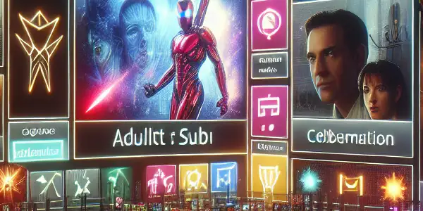 A vibrant digital platform showcasing various categories of adult content with colorful thumbnails and a user-friendly interface.